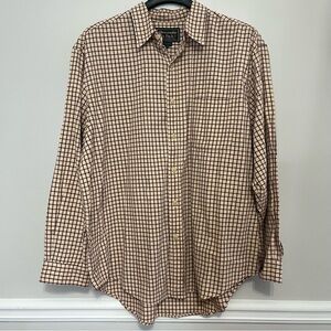🍂 Abercrombie & Fitch Classic Fit Gingham Oxford Shirt Burgundy Large Heritage